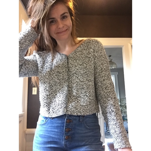 VINTAGE CROPPED SWEATER GREY - Picture 3 of 4